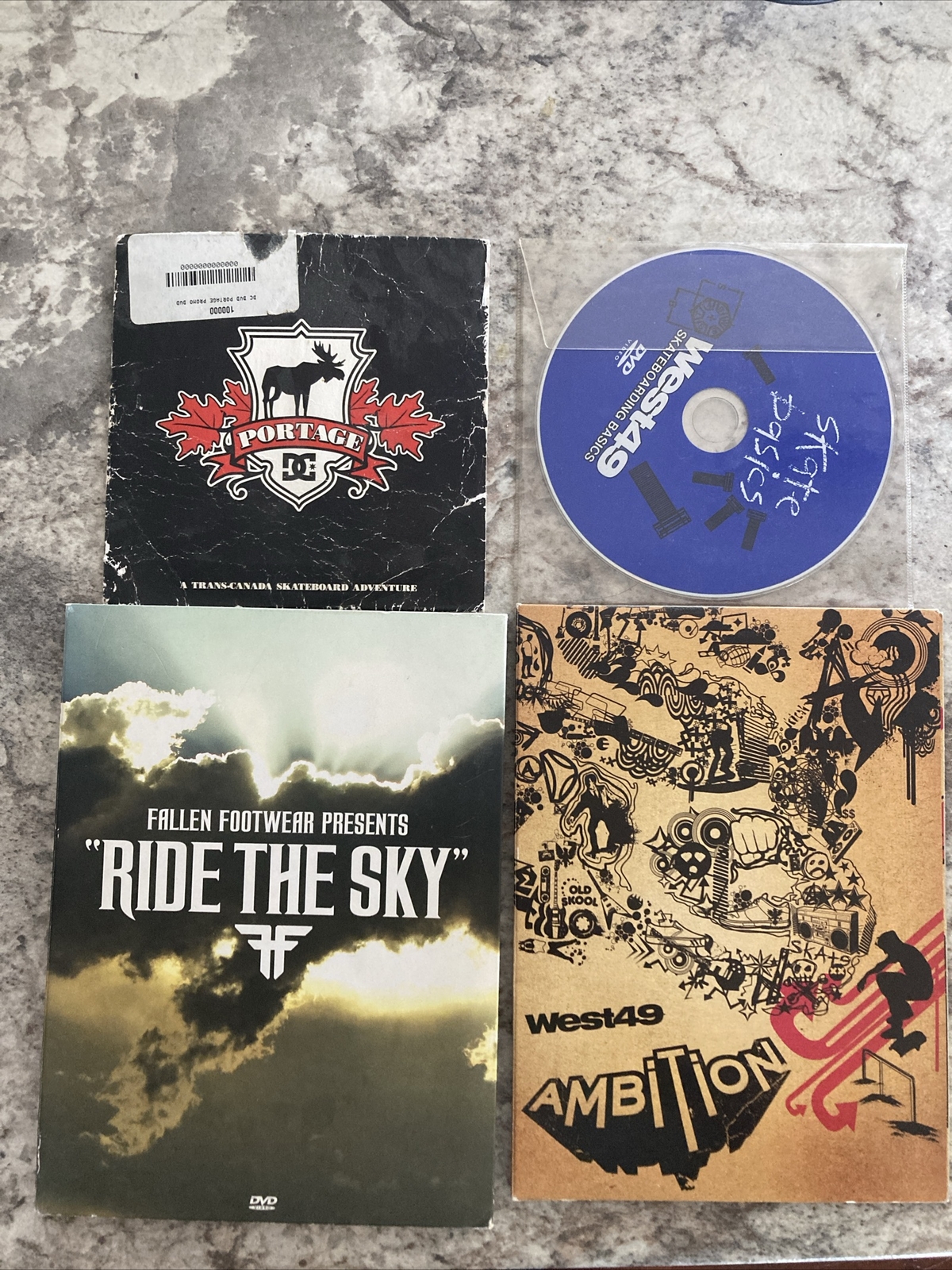 Skateboarding DVD Lot 4: Fallen Ride The Sky, West 49,DC Por