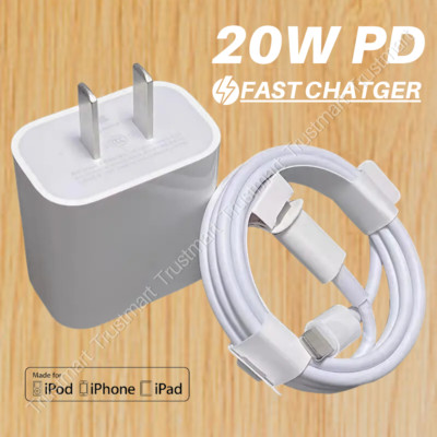 PD 20W Fast Charger Type-C Power Adapter Cube USB-C Cable For iPhone 11 12 13 14