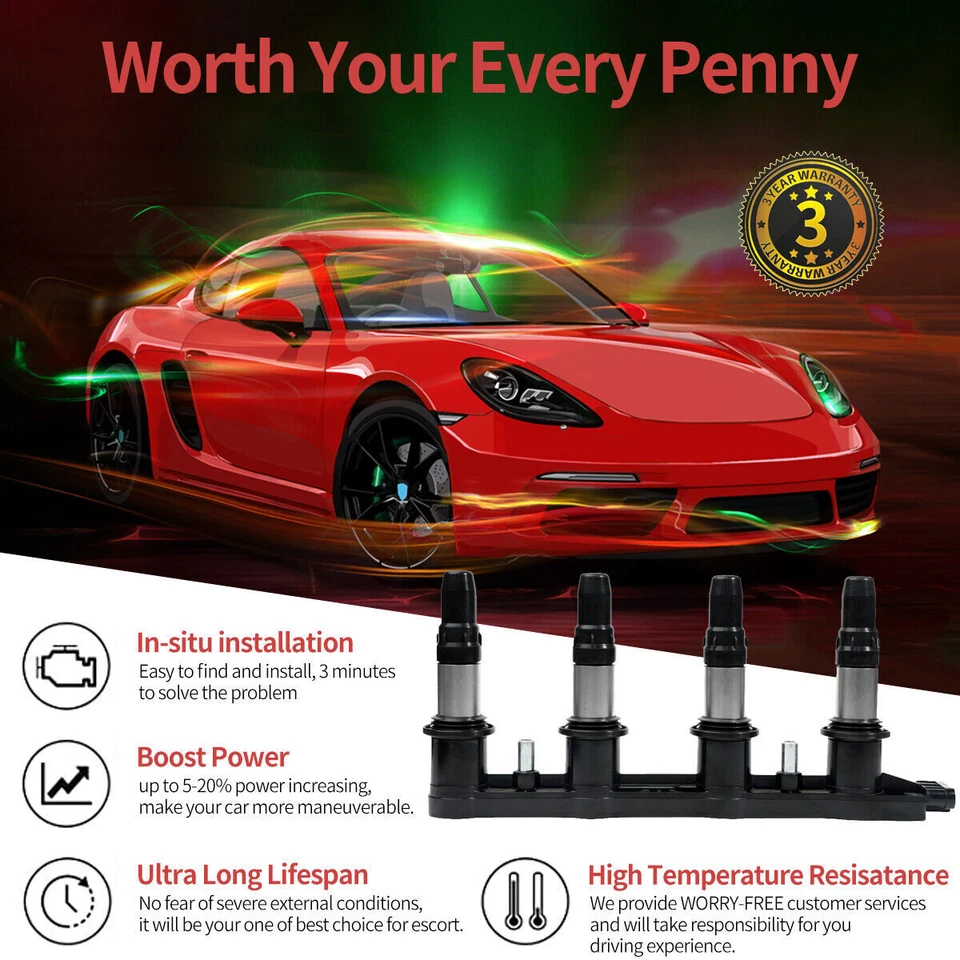 Ignition Coil Pack for Holden Cruze JH Barina TM Trax TJ 1.8L 1.6L 25186687 NICE - image 4 of 4