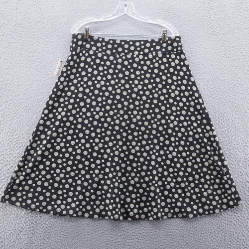 Talbots Womens Soft Knit Midi Wrap Skirt Large Black Beige Polka Dot Pull On NEW - Picture 3 of 11