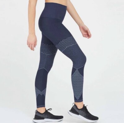 NWT Spanx Seamless Moto Look at Me Now Leggings  in Indigo Sky Blue Size S