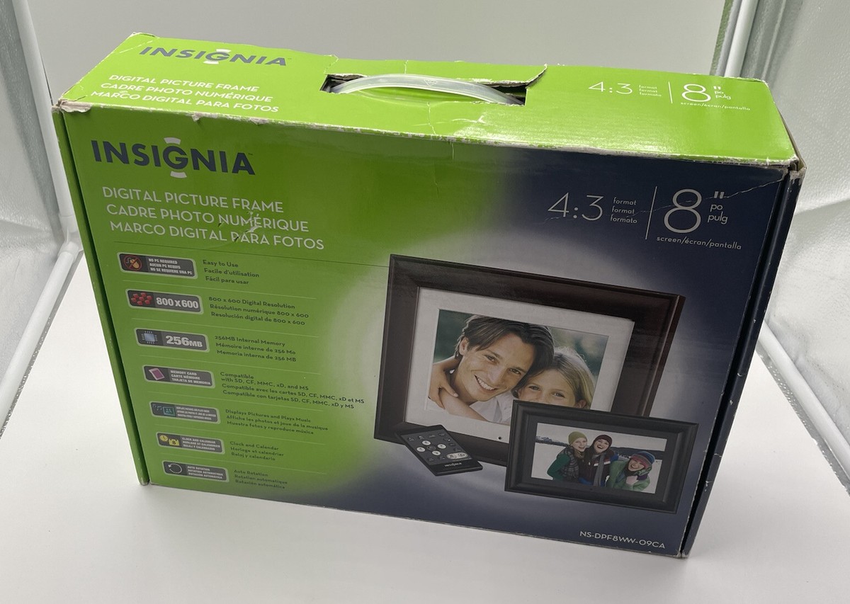 Insignia 8 Inch Digital Photo Frame w Remote New Open Box NS