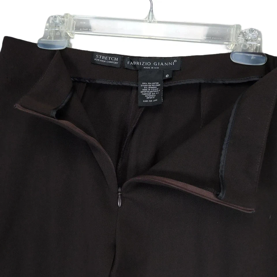Pantalones Pantalones Pantalones Fabrizio Gianni Para Mujer 8 Marrón Elastizados Alta Confort, EE. UU. Foto 4 de 4