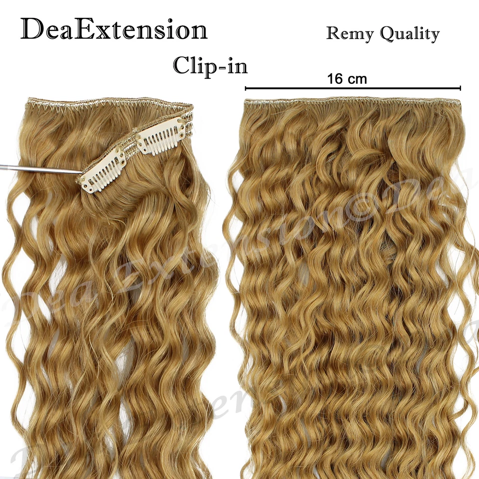 Extension Clip Capelli veri Ricci Fascia Folta 4 clip larga 16 cm SEISETA Remy - Immagine 3 di 3