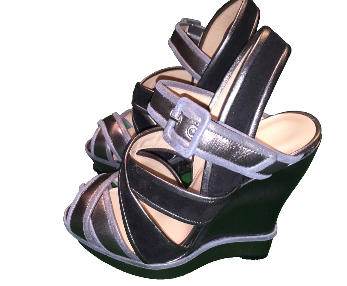 Oscar De La Renta Antraci Wedges, women's shoes Silver