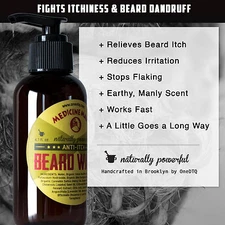 Medicine Man's Anti-Itch Beard Wash - 100% Natural & Organic Beard Growth
