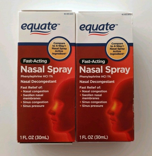 2PK Equate Fast Acting 4Way Nasal Spray Phenylephrine HCl EXP5/22 SAME