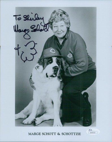 Marge Schott & Schottzie Cincinnati Reds Signed 8x10 Photo JSA ...