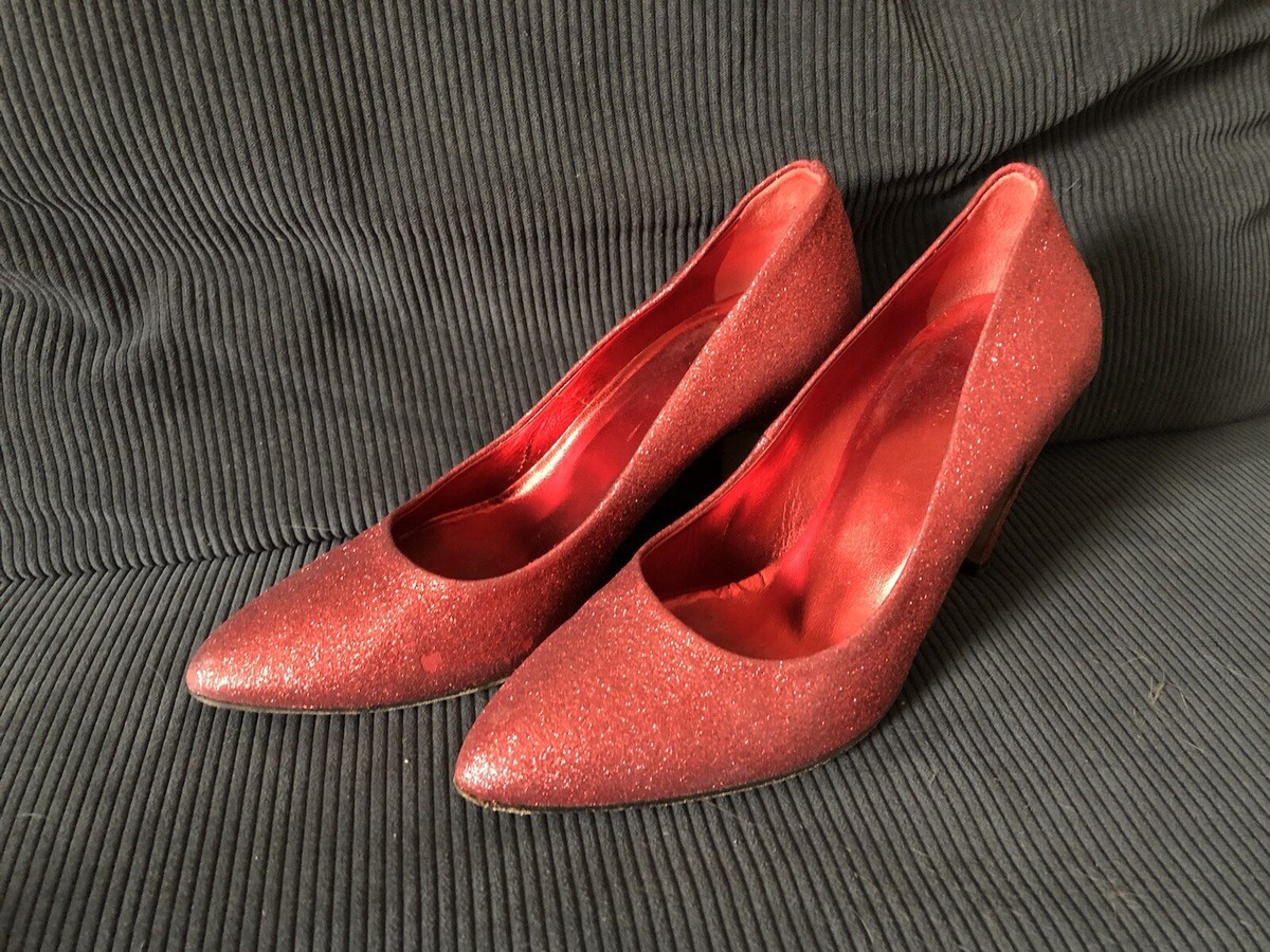 Sparkly Red Party Shoes- Hobbs-size Glitter