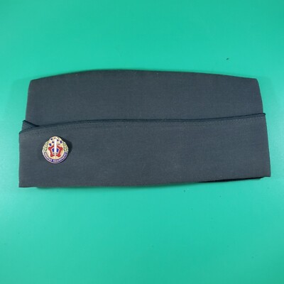 US Army Garrison Hat 7 Green AG-344 Poly/Wool Enlisted Cap With Unit Crest Pin