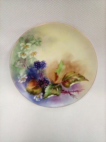 Vintage Hand Painted Haviland France Plate Grapes 8-5/8” Signed HG6 - Picture 8 of 12