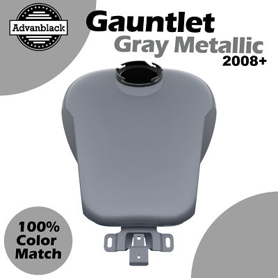 Gauntlet Gray Metallic Holeshot Gas Tank with Knee Cutout For 2008-2023 Harley