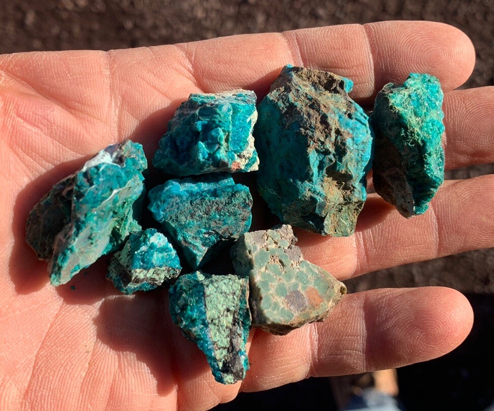 ☘️RR⚒ 8 Small PCS Top Quality Chrysocolla, Ray Mine, Kearny Arizona