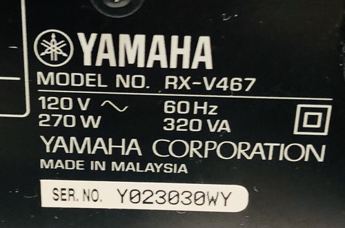 Yamaha Natural Sound AV Receiver 5.1 Channel RX-V467 Black Tested - Picture 7 of 7