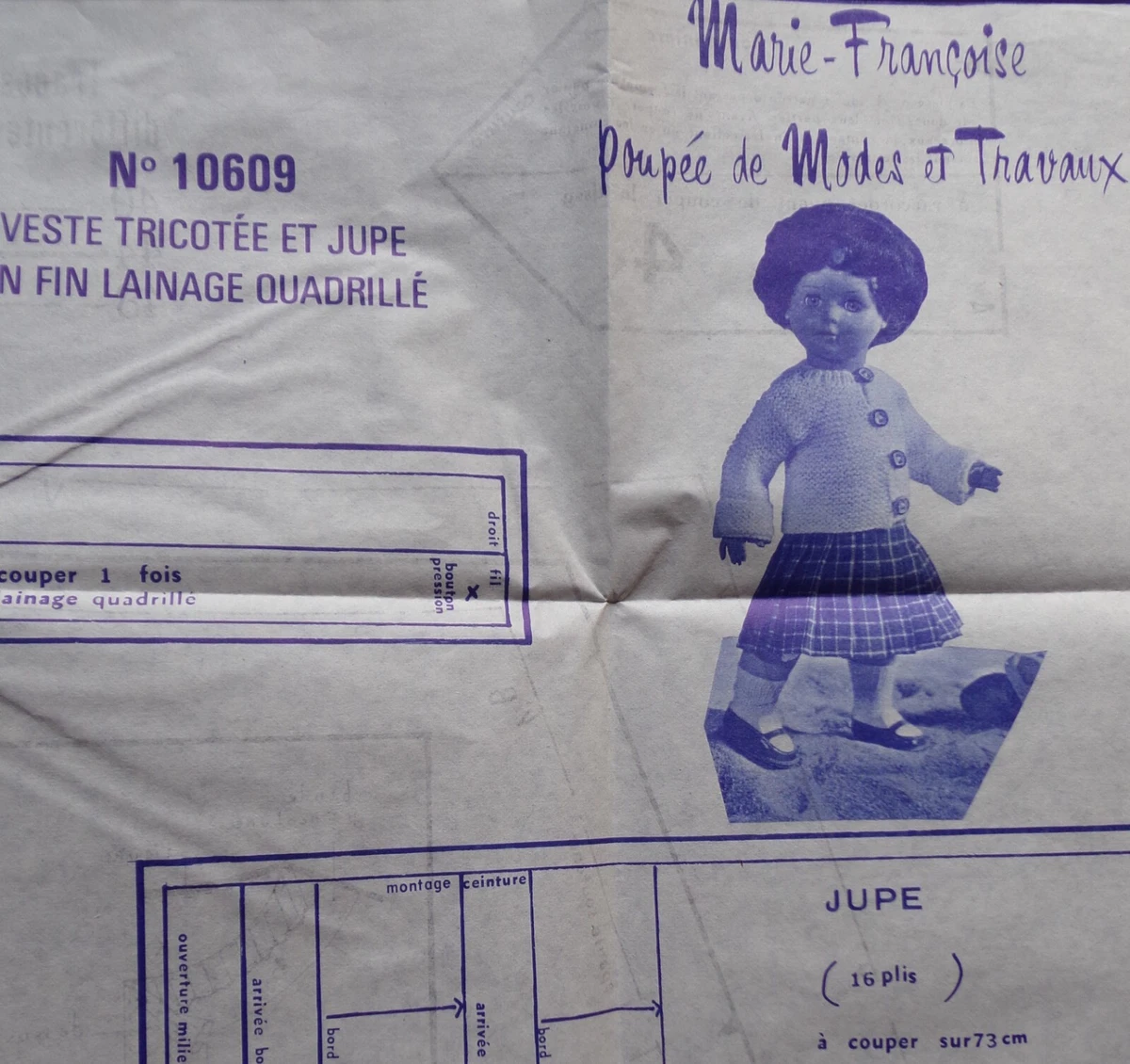 Patron De Couture Modes Et Travaux Pour Poupée Jean Michel - Vintage Août 1973