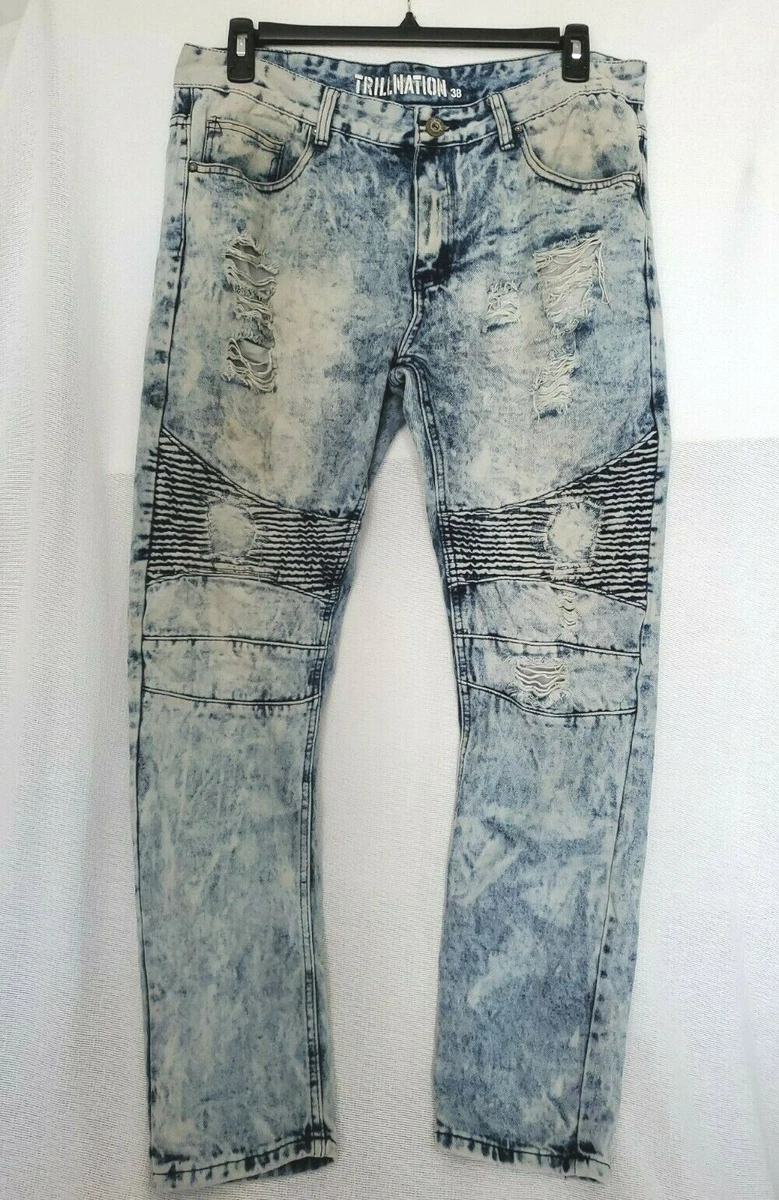 Light Blue Acid Washed Jeans Pant 55 - Slim Fit - DEEN