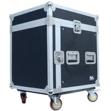 Seismic Audio 10 Space Rack Case with Slant Mixer Top PD DJ