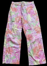 VTG Lilly Pulitzer Frog Floral Colorful Straight Leg Crop Pant Preppy Tropical 4