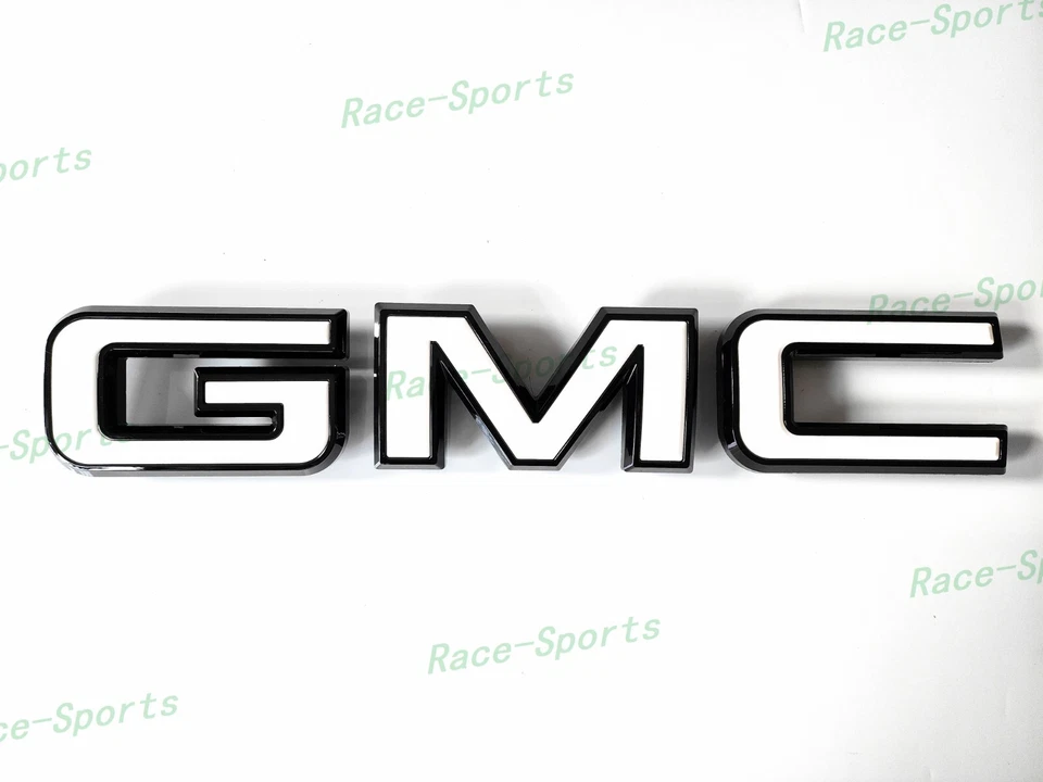 Frontal Brillo Negro Blanco GMC Emblema Sierra 1500 2500HD 3500HD Yukon XL Canyon Foto 2 de 4