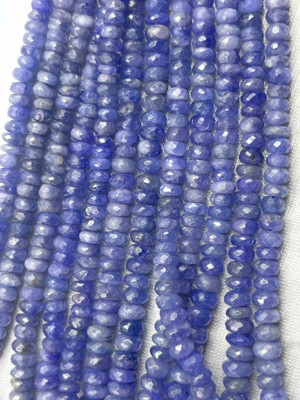 Genuine Tanzanite Faceted Rondelle Beads 4-5mm Tanzanite Beads 16 Inch Tanzanite