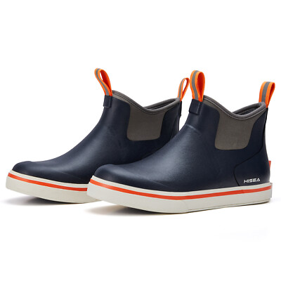 HISEA Men's Ankle Fishing Deck Boots Waterproof Chelsea Rain