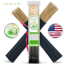 WILD SAGE & ALOE Incense Sticks 11" Bulk Pack Wholesale Hand Dipped Lot