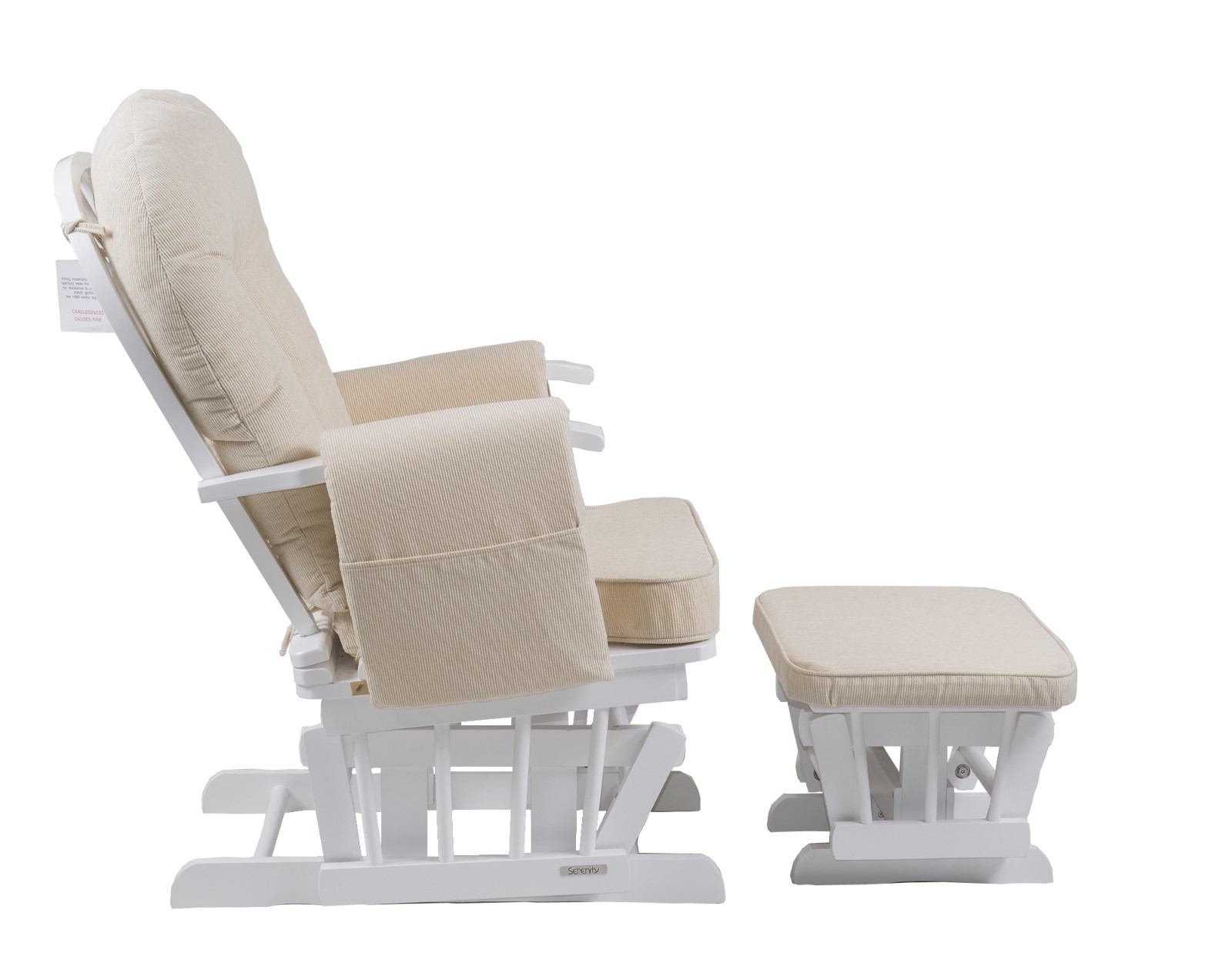 Nursing Glider Chair Serenity White with footstool eBay