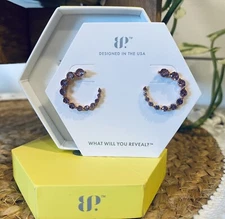 Bomb Party Earring RBP5555 “Cresent Wonders” Amethyst CZ on Rose Gold Plating