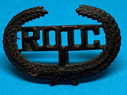 CIRCA 1916-WWI, ROTC CAP DEVICE, BRONZE, SCREWBACK, VINTAGE