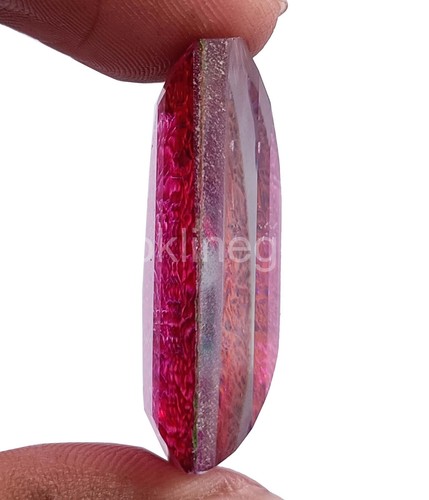 Piedra preciosa suelta doble orgánica similar al ópalo ammolita natural EGL de 58,50 quilates 4HKS - Imagen 3 de 7