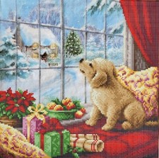 Puppy Bead Embroidery Scheme on Canvas DIY Stamped Printed Pattern zpnm-004
