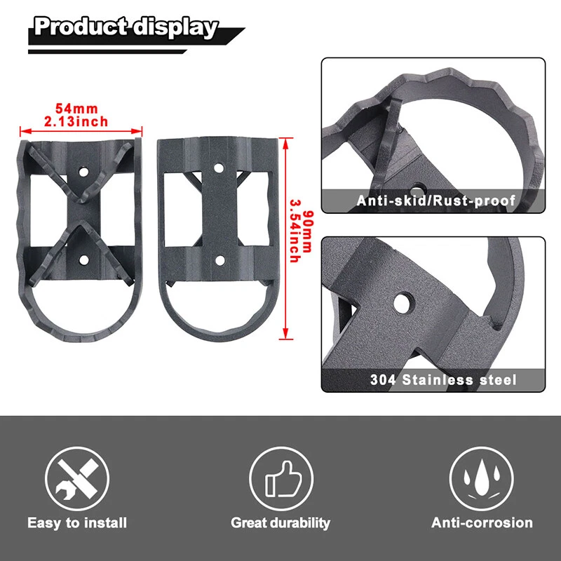 Placas adaptadoras de montaje de estriba ancha aptas para Honda CBR1000F 1990-1994 negras Foto 4 de 4