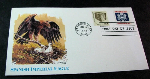 US  FDC Stamp Scott# O130 Spanish Imperial Eagle 1983 Used PL32