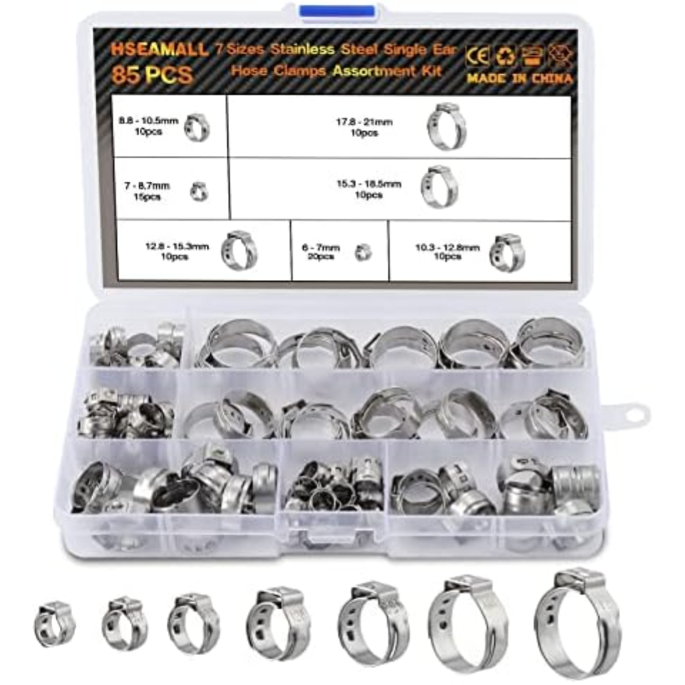 HSEAMALL 85 Pezzi Fascette Stringitubo 7-21mm Regolabile Fascette Stringitubo Ac