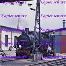 5x6 DIA, parowóz wąskotorowy 099 738 na dziedzińcu zakładowym Oberwiesenthal '95 (4