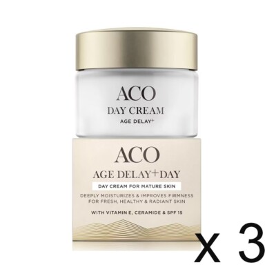 ACO Face Age Delay+ Day Cream Anti Age 3-pack (3x50 ml) - Scandinavian Skincare