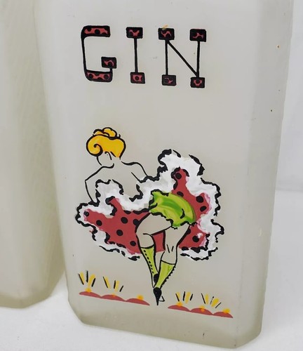 Set 3 decanter vintage metà secolo moda gay segale gin borbone baristi ragazze ballerine - Foto 3 di 14