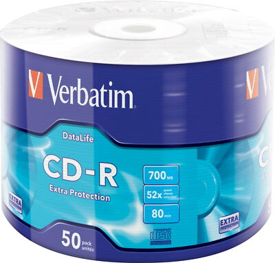 50 Verbatim Rohlinge CD-R 80Min 700MB 52x Shrink