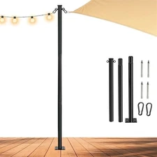Aboron 1 piece Outdoor Lights Pole Stand Black