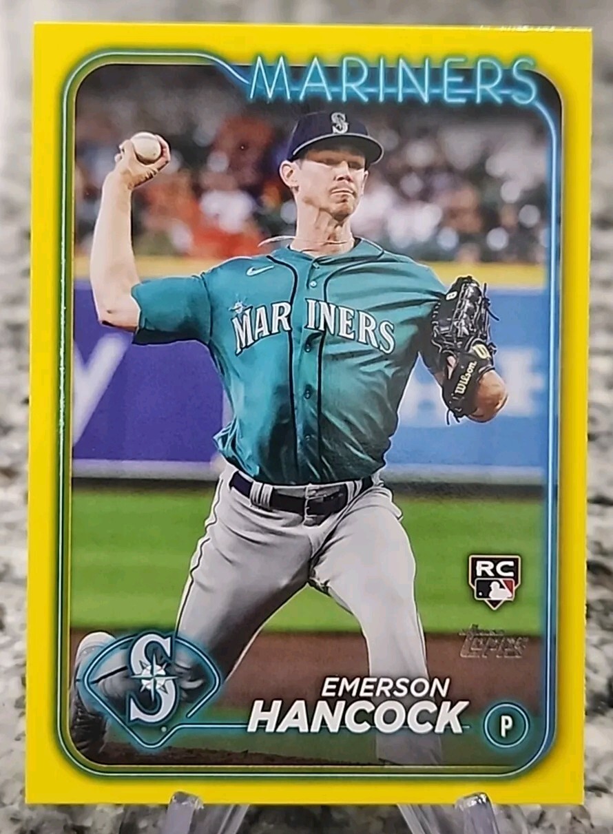 Emerson Hancock 2024 Topps Series 1 Yellow Parallel Rookie #39 Seattle Mariners