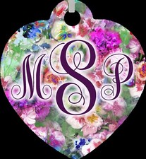 Personalized Custom Monogrammed Initials Floral Design 2 Metal Heart Necklace