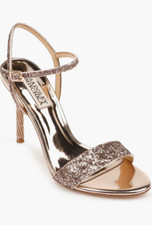NIB Badgley Mischka Collection Olympia Embellished Sandal - Rose Gold - 12