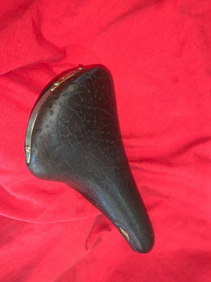 Sillín vintage Selle San Marco Rolls marrón cuero búfalo dorado 145 mm x 280 mm Foto 4 de 4