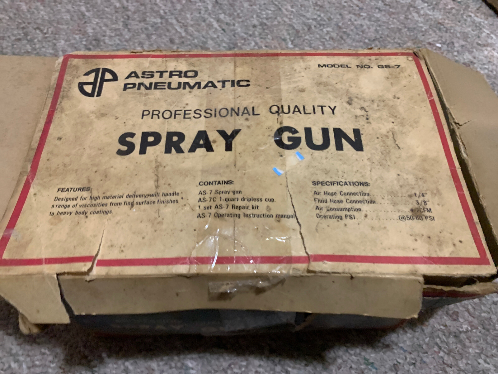 Astro Pneumatic GS7 Paint Pro Spray Gun Canister Cup Only Missing