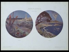 PAESAGGIO ITALIANO, NAPOLI, GENOVA -1910- FOTOLITOGRAFIA, MARIO STROPPA, 