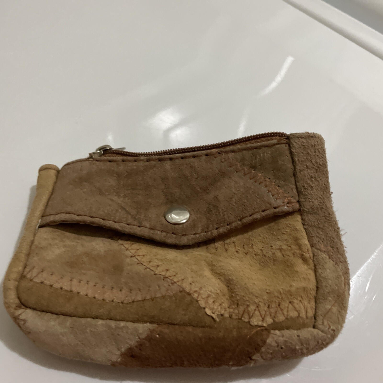 Vintage Leather Pouch Bundle Patchwork Clutch and… - image 5