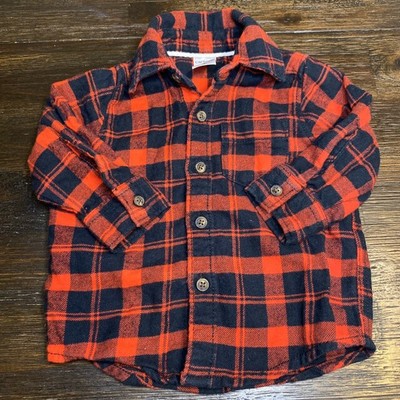 baby boy red and black flannel shirt