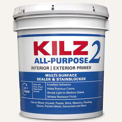 KILZ 2 ALL PURPOSE 2 gal. White Interior/Exterior Multi-Surface Primer, Sealer,