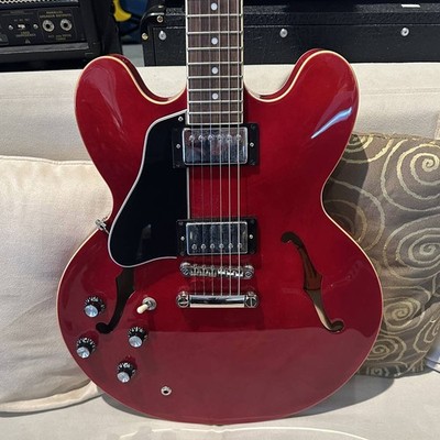 Epiphone ES-335 Left-Handed Semi-Hollow Body Electric Guitar w/ Case - Cherry