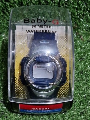 Casio Baby G Uhr WR30M 2076 Water, Shock Resistant Stop Watch Alarm Blau Boxed